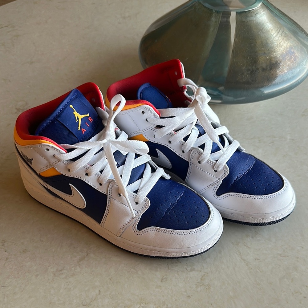 Jordan White and Blue Sneakers